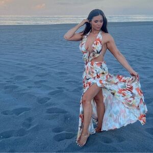 Beautiful tropical maxi dress